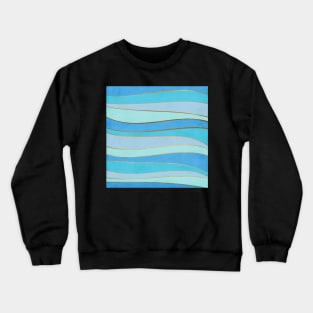 Waves Pattern - Golden Glitter Crewneck Sweatshirt